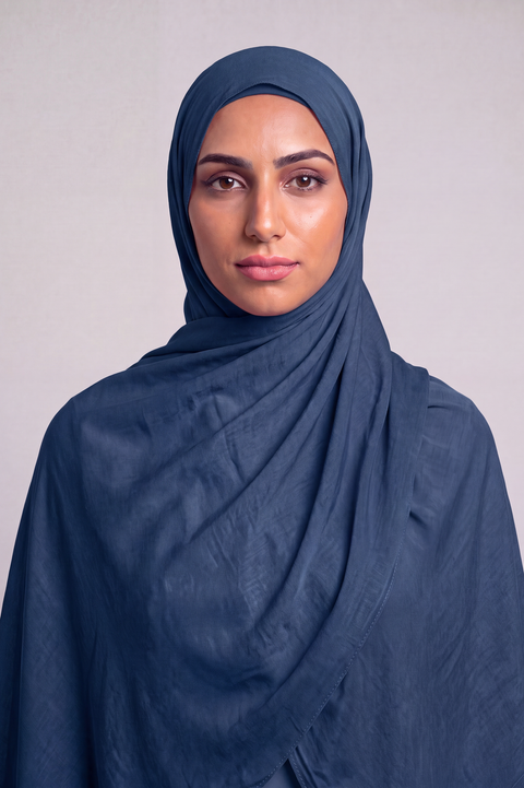 Ocean Depth Single Stitch Thai Modal hijab by Al Emira