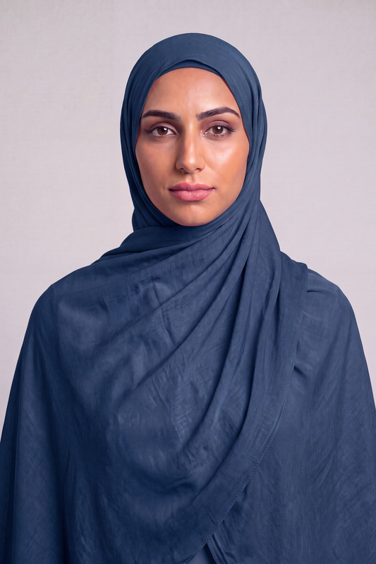 Ocean Depth Single Stitch Thai Modal hijab by Al Emira