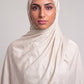 Off White Single Stitch Thai Modal hijab by Al Emira