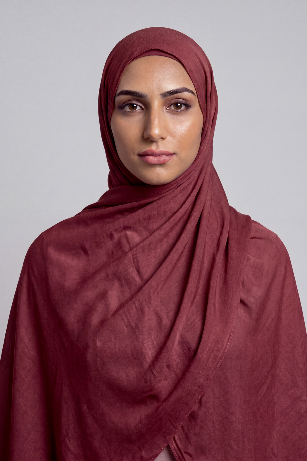 Oxblood Single Stitch Thai Modal hijab by Al Emira
