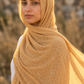 Peach leopard print chiffon hijab by Al Emira