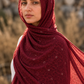 Wine leopard print chiffon hijab by Al Emira