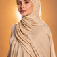 Beige soft stretch jersey hijab by Al Emira