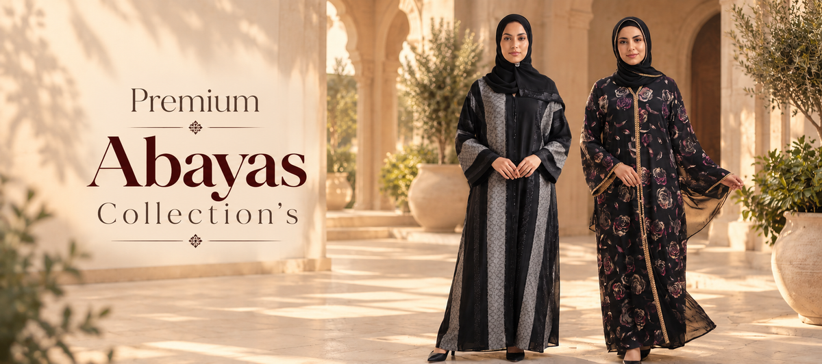 Shop chiffon abayas with matching hijabs at Al Emira