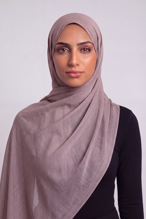 Amethyst Vapor Double Stitch Thai Modal hijab by Al Emira