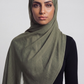 Antique Olive Double Stitch Thai Modal hijab by Al Emira