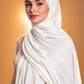 White soft stretch jersey hijab by Al Emira