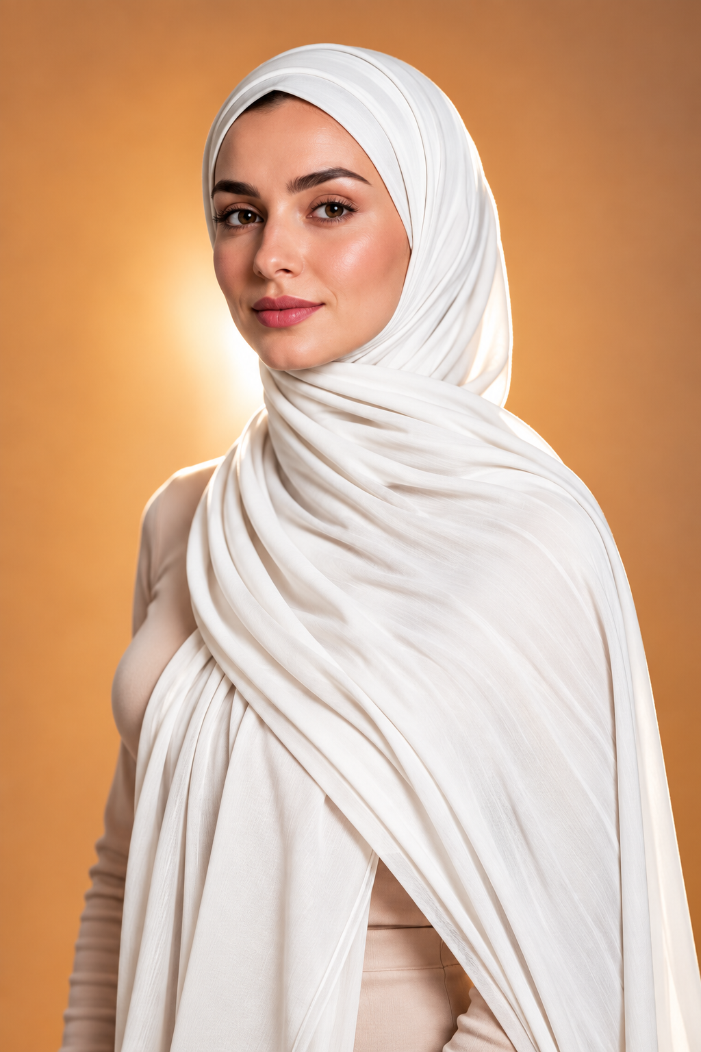 White soft stretch jersey hijab by Al Emira