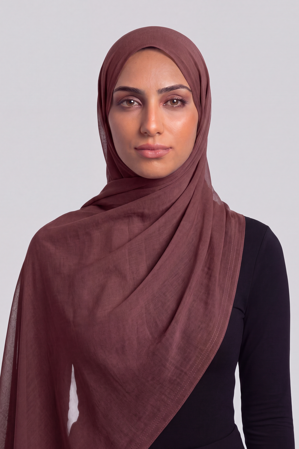 Black Cherry Double Stitch Thai Modal hijab by Al Emira