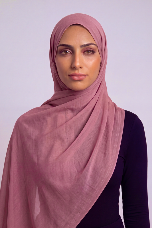 Blush Suede Double Stitch Thai Modal hijab by Al Emira