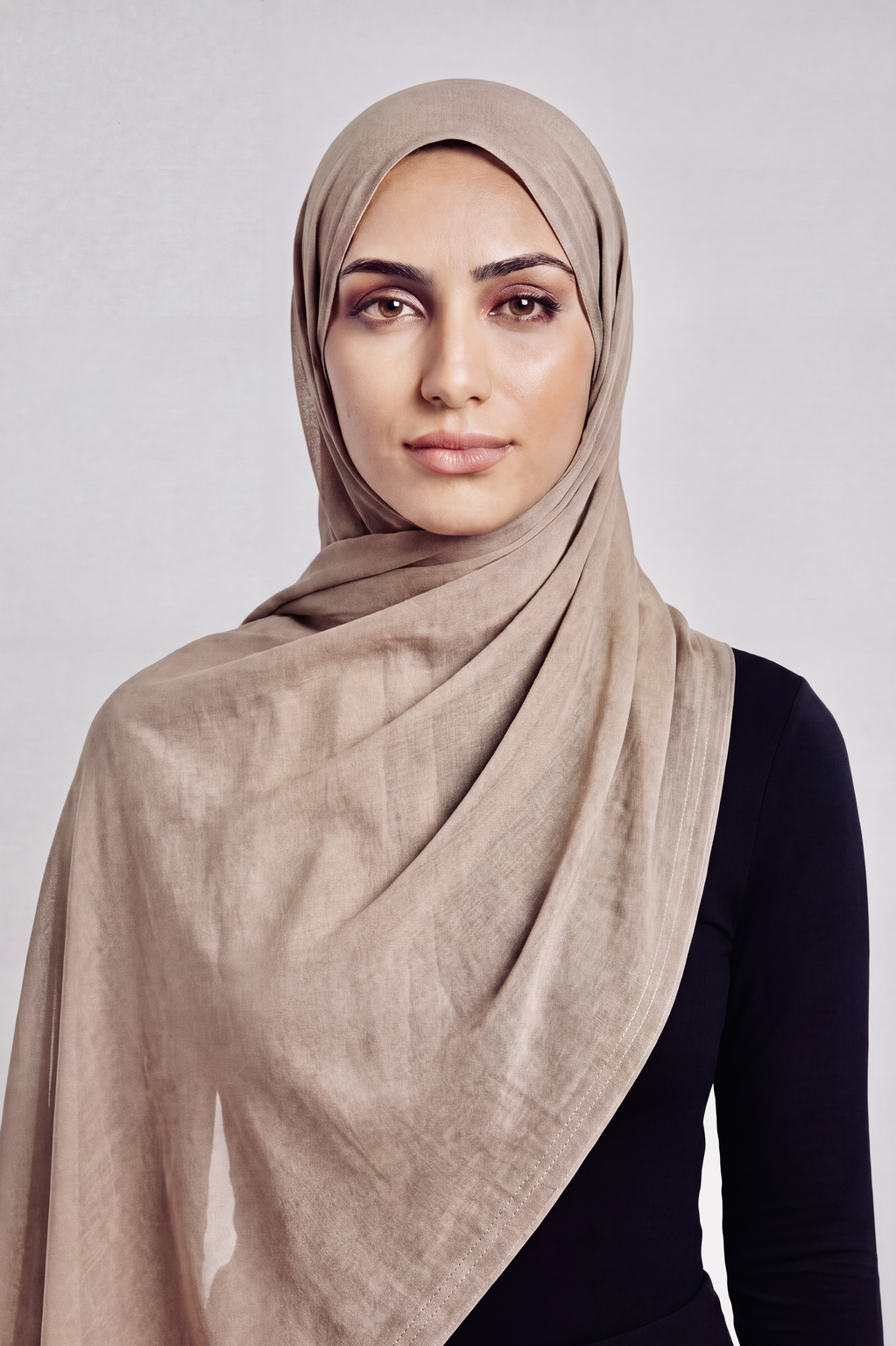 Brown Mushroom Double Stitch Thai Modal hijab by Al Emira