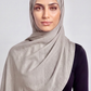 Chalk Grey Double Stitch Thai Modal hijab by Al Emira