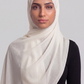 Chalk White Double Stitch Thai Modal hijab by Al Emira