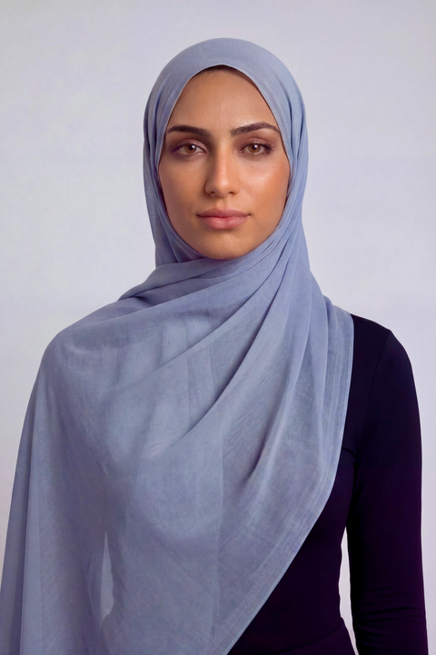 Chambray Double Stitch Thai Modal hijab by Al Emira