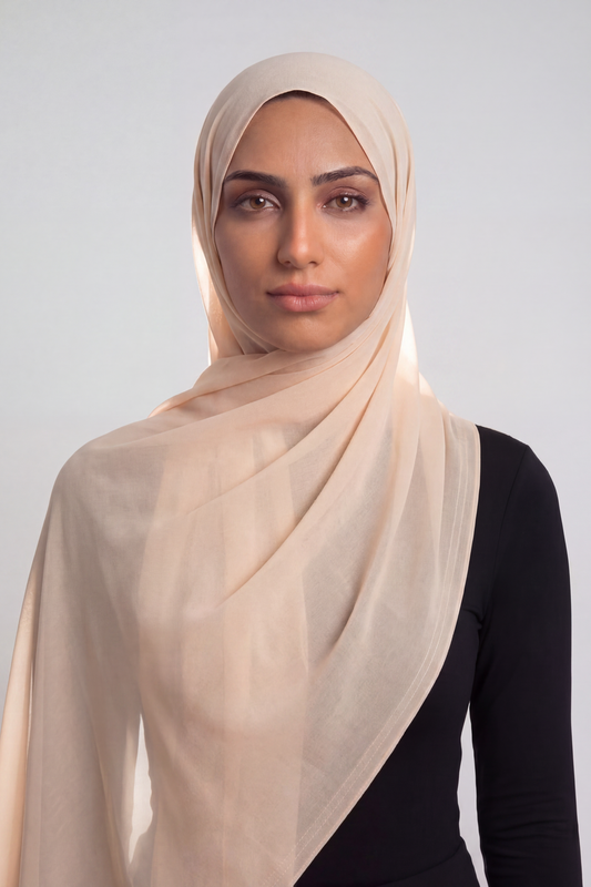 Champagne Sand Double Stitch Thai Modal hijab by Al Emira