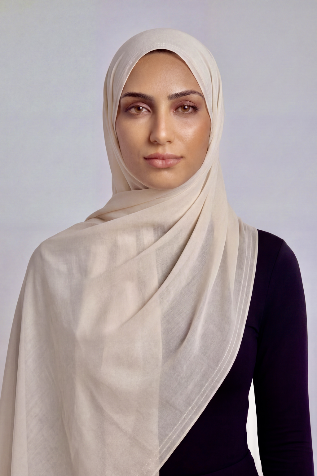 Cream Cashmere Double Stitch Thai Modal hijab by Al Emira