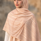 Light pink chiffon hijab with tone-on-tone stripes by Al Emira