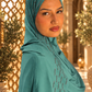 Teal Rainfall liquid jersey hijab by Al Emira