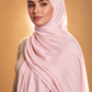 Baby pink soft stretch jersey hijab by Al Emira