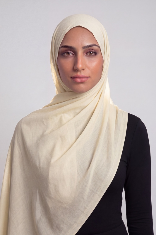 Desert Vanilla Double Stitch Thai Modal hijab by Al Emira
