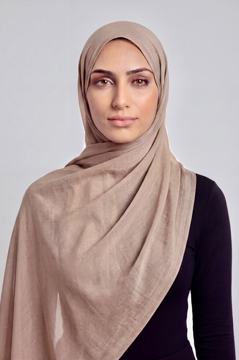 Driftwood Double Stitch Thai Modal hijab by Al Emira