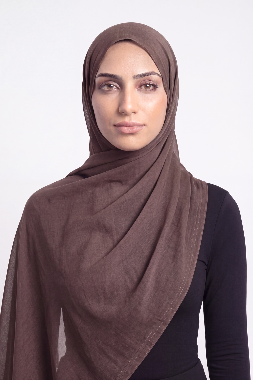 Espresso Double Stitch Thai Modal hijab by Al Emira