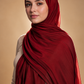 Burgundy soft stretch jersey hijab by Al Emira