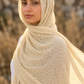 Cream leopard print chiffon hijab by Al Emira