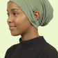Desert sage ear free tube hijab under cap
