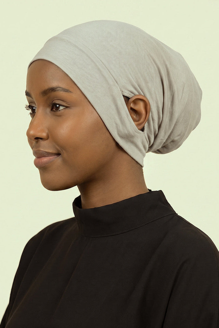 Stone ear free tube hijab under cap