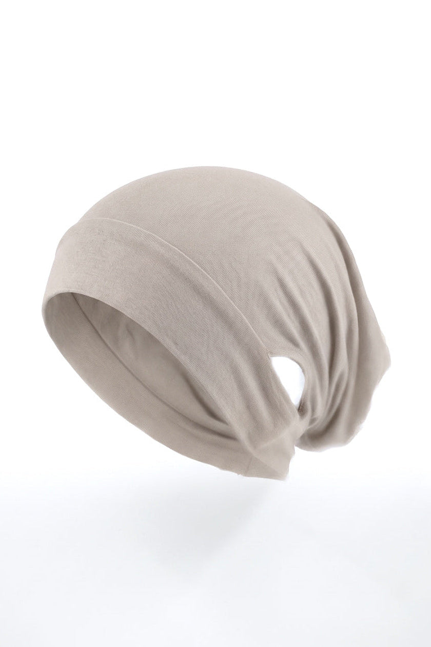 Stone ear free tube hijab under cap, second view