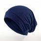 Navy ear free tube hijab under cap, second view
