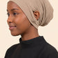 Mocha ear free tube hijab under cap