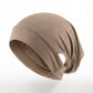 Mocha ear free tube hijab under cap, second view