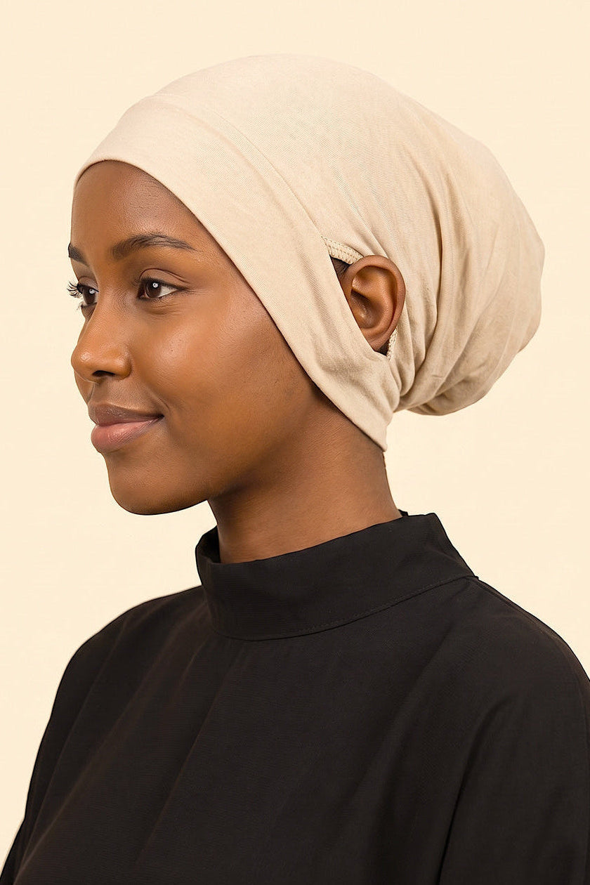 Sand ear free tube hijab under cap