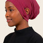 Mulberry ear free tube hijab under cap
