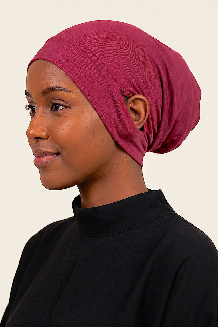 Mulberry ear free tube hijab under cap