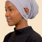 Cloud grey ear free tube hijab under cap