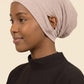 Blush ear free tube hijab under cap