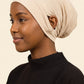 Cream ear free tube hijab under cap