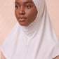 White adult full coverage hijab under cap