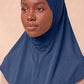 Navy adult full coverage hijab under cap
