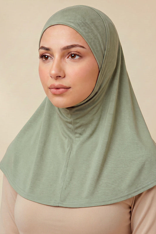 Desert sage adult full coverage hijab under cap