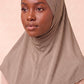 Mocha adult full coverage hijab under cap