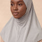 Cloud grey adult full coverage hijab under cap