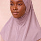 Mauve adult full coverage hijab under cap