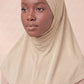 Cream adult full coverage hijab under cap