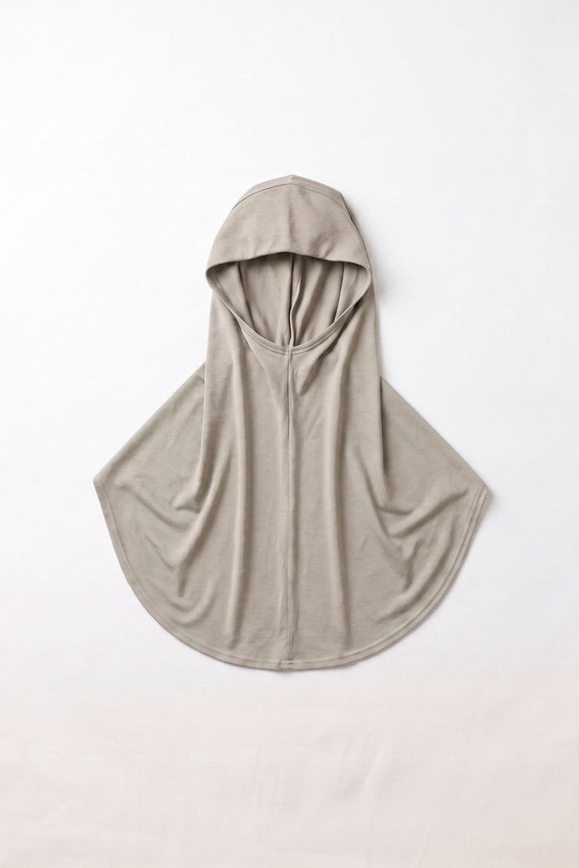 Stone children's full coverage hijab under cap, second view
