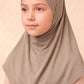 Mocha children's full coverage hijab under cap