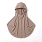 Mocha children's full coverage hijab under cap, second view